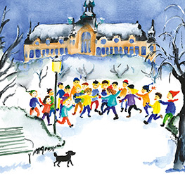 Abbildung1 Kleiner schwarzer Hund in der Nacht