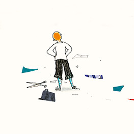 Abbildung3 Der Junge, der sein Brot mit der Schere schnitt